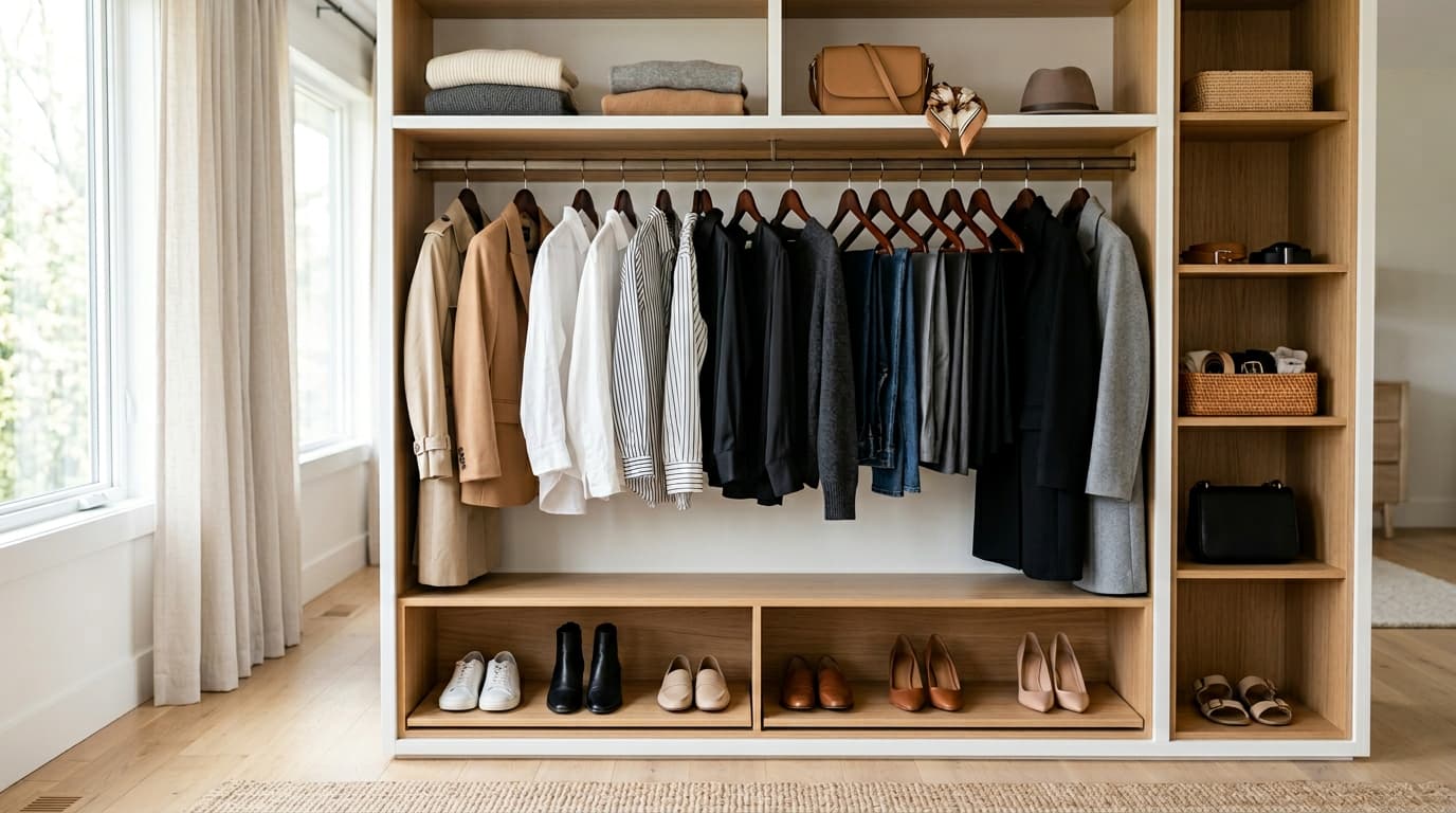 Организованный капсульный гардероб онлайн с обувью и верхней одеждой